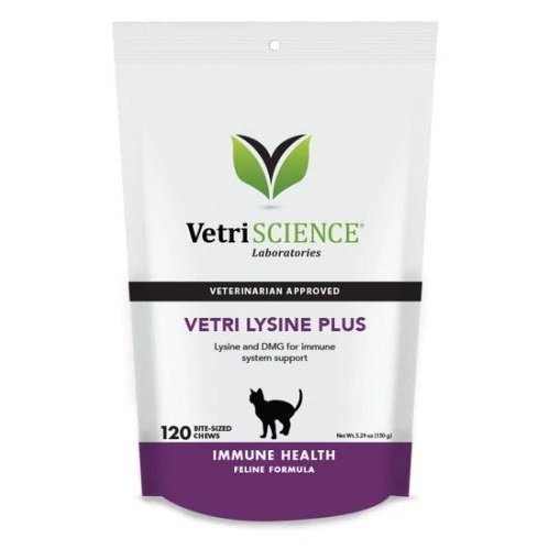 Vetri Lysine Plus Immune & Respiratory Supplement for Cats (120 Chewable)