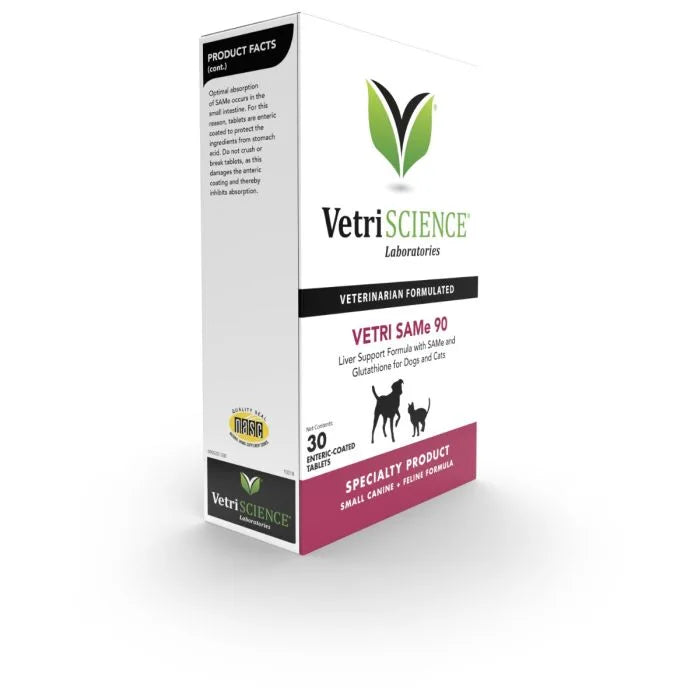 Vetri SAMe 90 Liver Health Supplement for Dogs & Cats (30 Tablets)