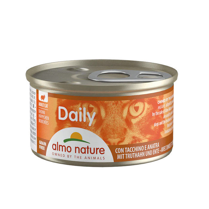 Almo Nature Daily Mousse Cat Canned Food 85g Chunks with Turkey & Duck