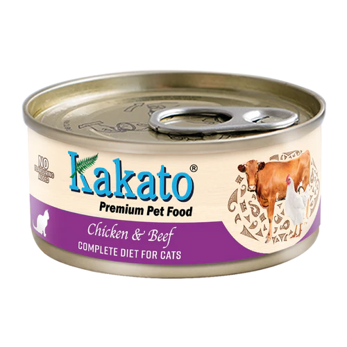 Kakato Chicken & Beef 70g Complete Diet Canned Cat Food