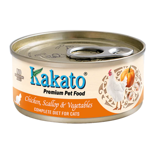 Kakato Chicken, Scallop & Vegetables 70g Complete Diet Canned Cat Food