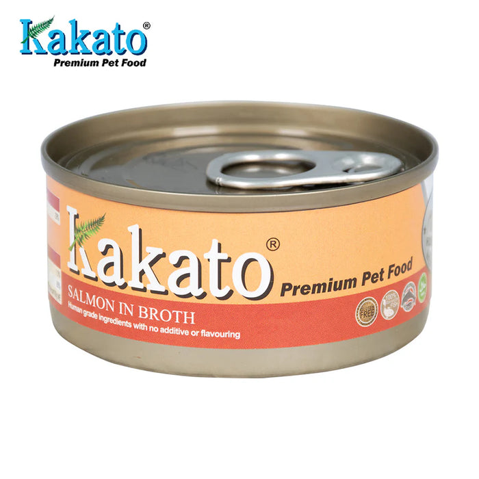 Kakato Salmon in Broth 70g Grain-Free Canned Cat & Dog Food