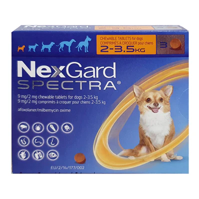 Nexgard Spectra- Fleas, Tick, and Mites Heartworm Prevention for Dogs 3's