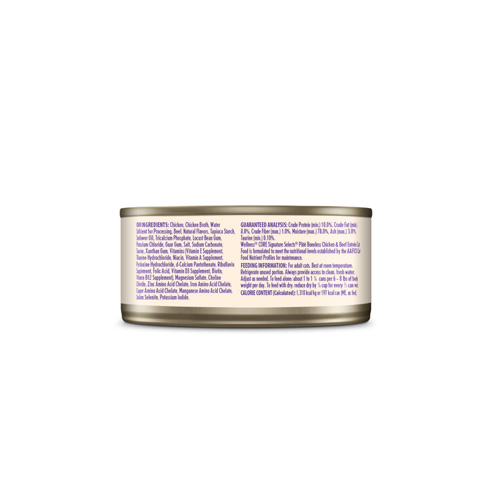 Wellness CORE Signature Selects Paté Boneless Chicken & Beef Entrée Canned Cat Food [Weight : 5.3 oz]