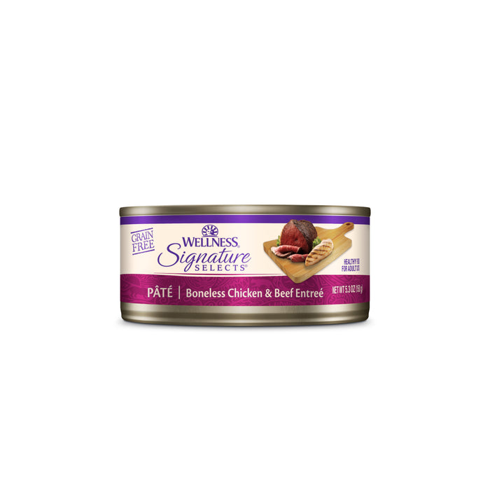 Wellness CORE Signature Selects Paté Boneless Chicken & Beef Entrée Canned Cat Food [Weight : 5.3 oz]