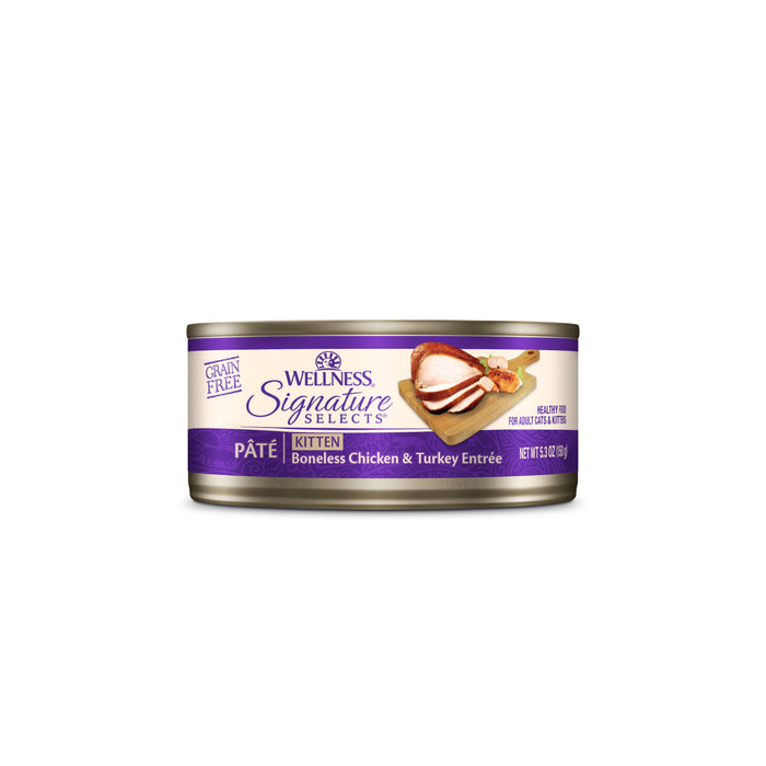 Wellness CORE Signature Selects Paté Kitten Chicken & Turkey Entrée Canned Cat Food [Weight : 5.3 oz]