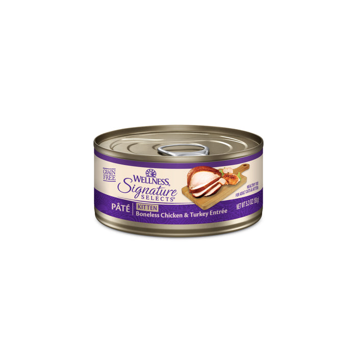 Wellness CORE Signature Selects Paté Kitten Chicken & Turkey Entrée Canned Cat Food [Weight : 5.3 oz]