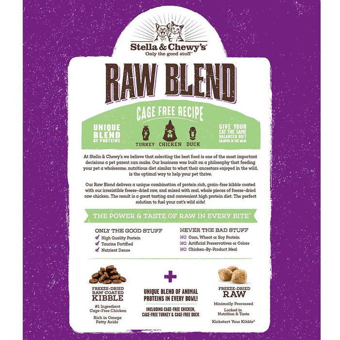 Stella & Chewy's Raw Blend Cat Kibble - Turkey Chicken and Duck [Weight : 10lb]