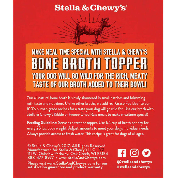 Stella & Chewy's Grass-Fed Beef Broth Topper Wet Dog Food [Weight : 11  fl  oz]