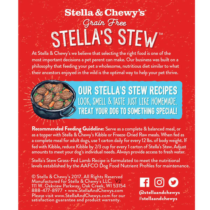 Stella's Stews Grass-Fed Lamb Recipe Wet Dog Food [Weight : 11oz]
