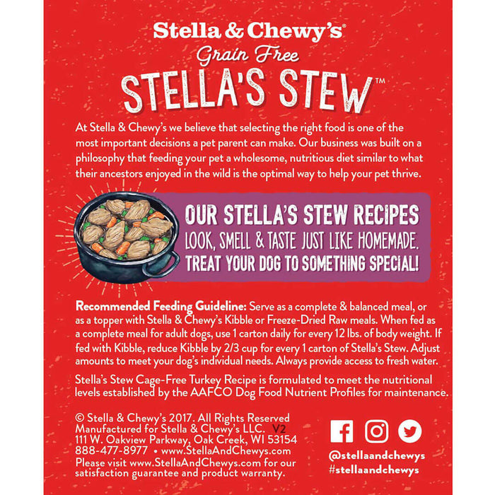 Stella's Stews Cage-Free Turkey Recipe Wet Dog Food [Weight : 11oz]