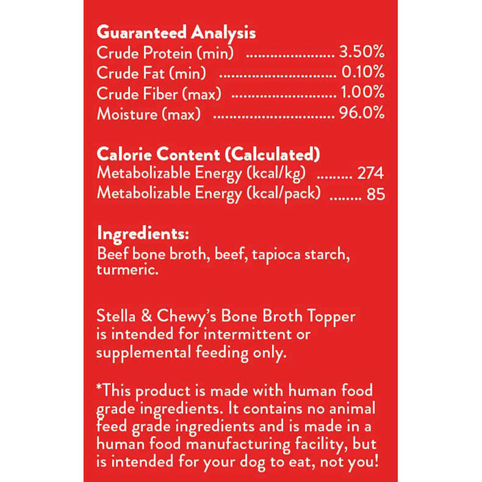 Stella & Chewy's Grass-Fed Beef Broth Topper Wet Dog Food [Weight : 11  fl  oz]