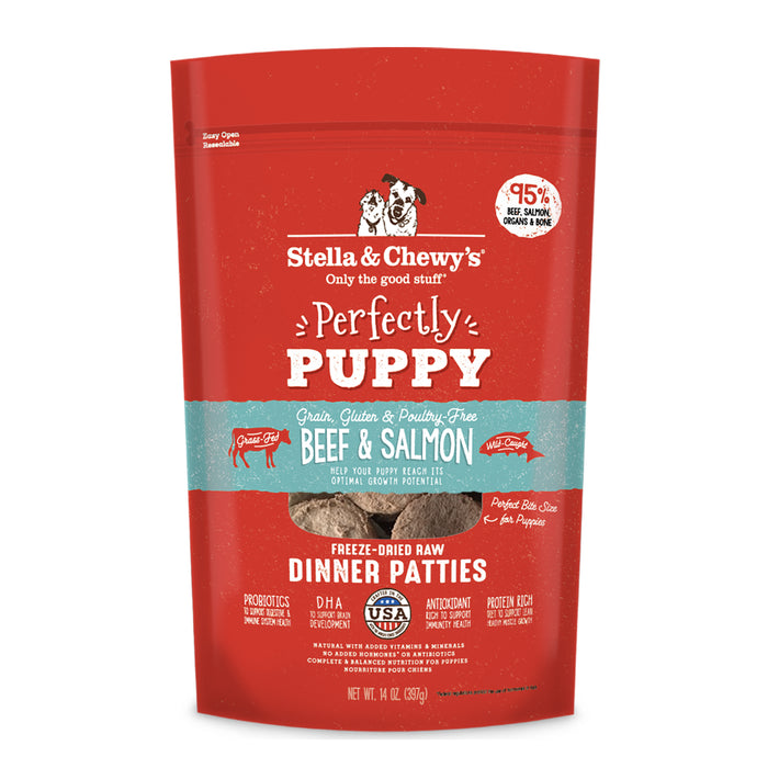 Stella & Chewy's Perfectly Puppy (Beef & Salmon) Freeze-Dried Dog Dinner Patties [Weight : 14oz]
