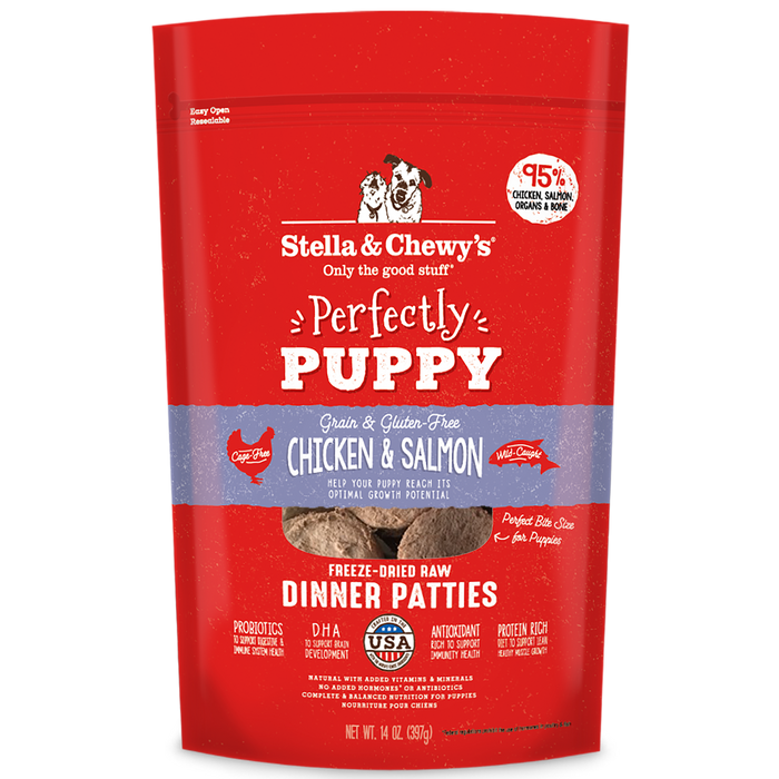 Stella & Chewy's Perfectly Puppy (Chicken & Salmon) Freeze-Dried Dog Dinner Patties [Weight : 14oz]