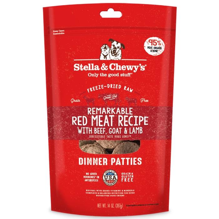 Stella & Chewy's Remarkable Red Meat (Beef, Goat & Lamb)Freeze-Dried Dog Dinner Patties [Weight : 14oz]