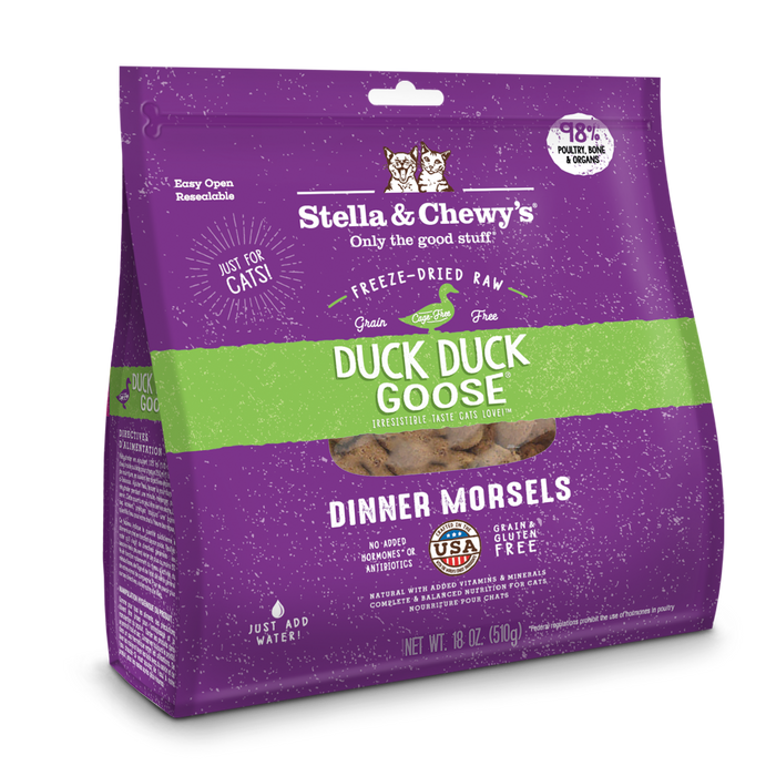 Stella & Chewy's Freeze-Dried Cat Dinner Morsels - Duck  Duck  Goose [Weight : 18oz]