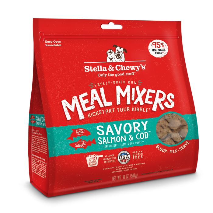 Stella & Chewy's Freeze Dried Savoury Salmon & Cod Meal Mixers For Dogs [Weight : 18oz]