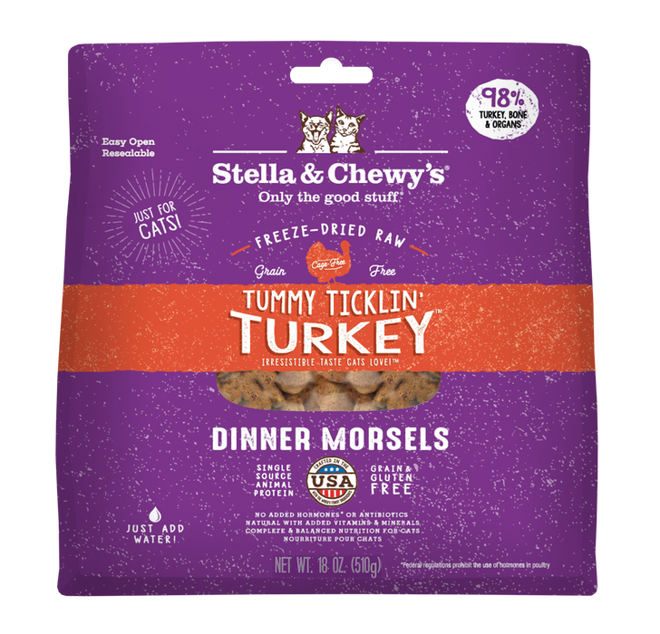 Stella & Chewy's Freeze-Dried Cat Dinner Morsels - Tummy Tucklin Turkey [Weight : 18oz]