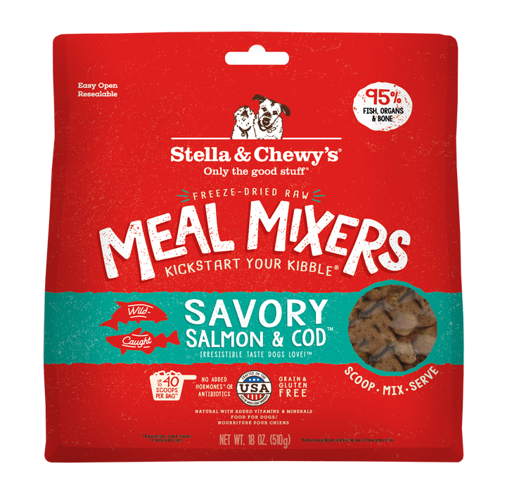 Stella & Chewy's Freeze Dried Savoury Salmon & Cod Meal Mixers For Dogs [Weight : 18oz]