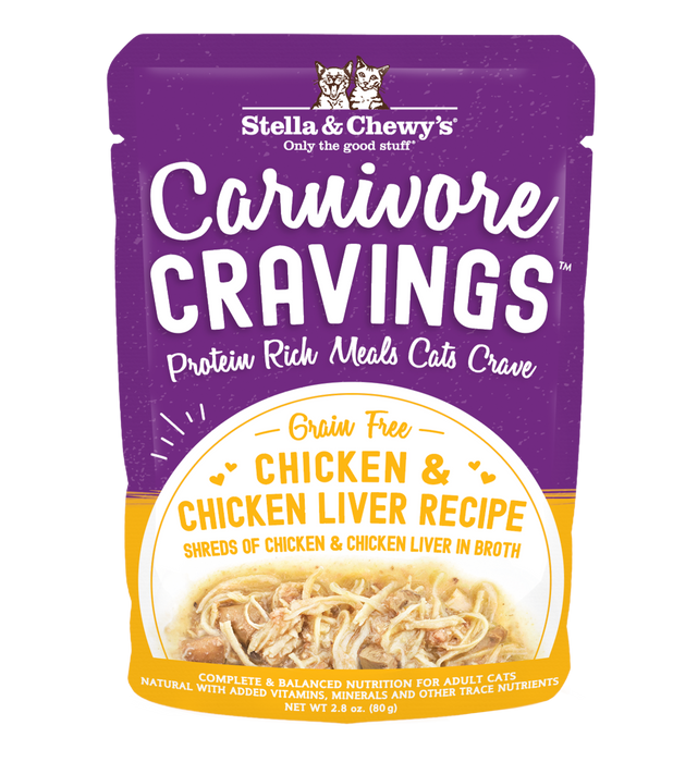 Stella & Chewy's Carnivore Cravings Chicken And Chicken Liver Recipe Cat Food Pouch [Wt : 2.8 oz]