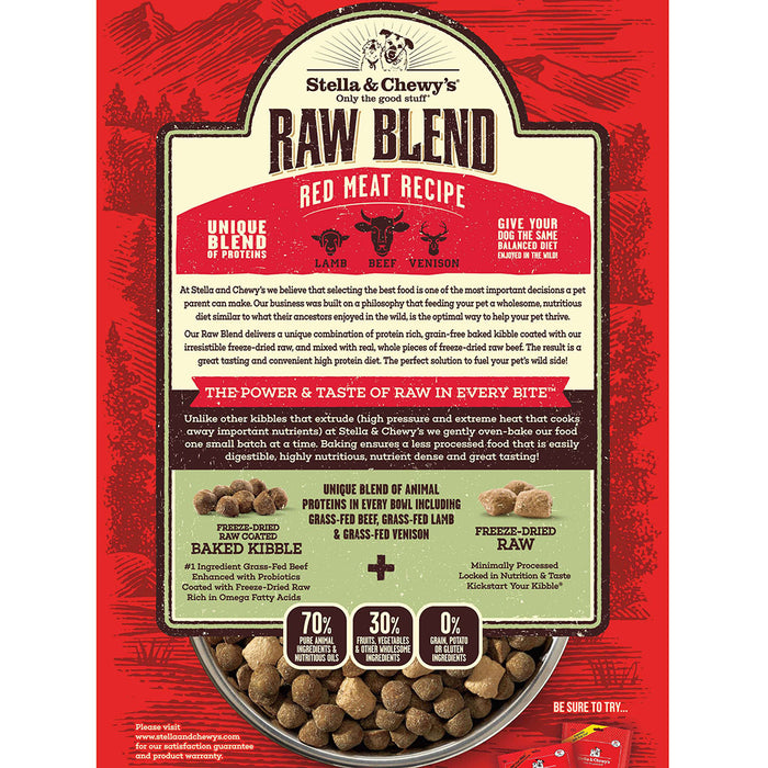 Stella & Chewy's Raw Blend Baked Kibble For Dogs - Red Meat (Lamb, Beef & Venison) [Weight : 22lb]