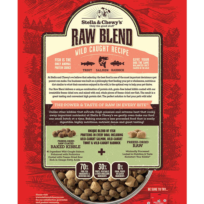 Stella & Chewy's Raw Blend Wild Caught Recipe for Dogs, (Cod, Salmon & Haddock) [Weight : 22lb]