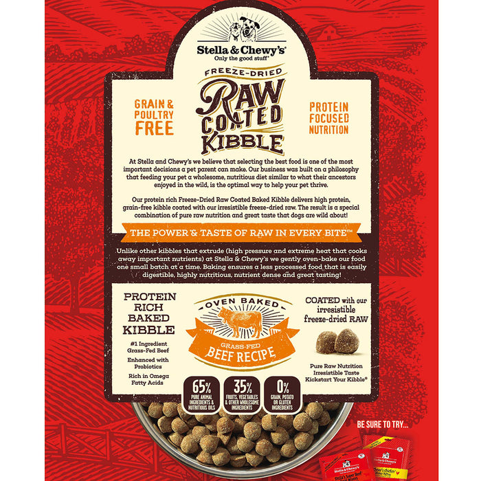 Stella & Chewy's Raw Coated Kibble For Dogs, Beef [Weight : 22lb]