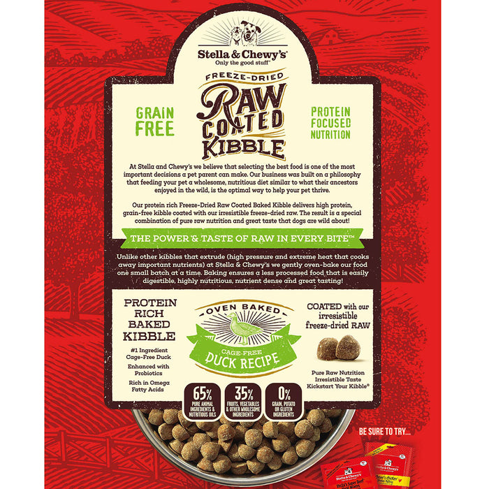 Stella & Chewy's Raw Coated Kibble For Dogs, Duck [Weight : 22lb]