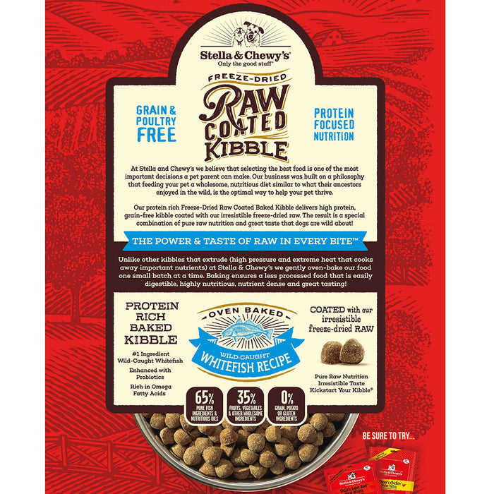 Stella & Chewy's Raw Coated Kibble For Dogs, Whitefish [Weight : 22lb]