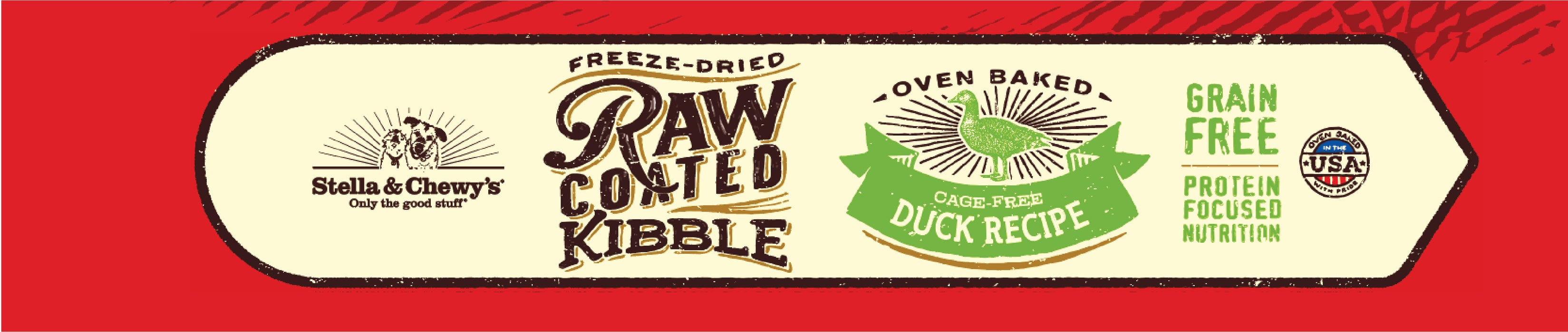 Stella & Chewy's Raw Coated Kibble For Dogs, Duck [Weight : 22lb]