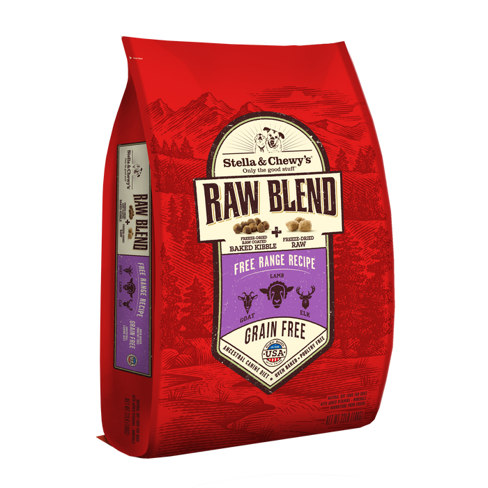 Stella & Chewy's Raw Blend Baked Kibble For Dogs - Free Range (Goat, Lamb & Elk) [Weight : 22lb]