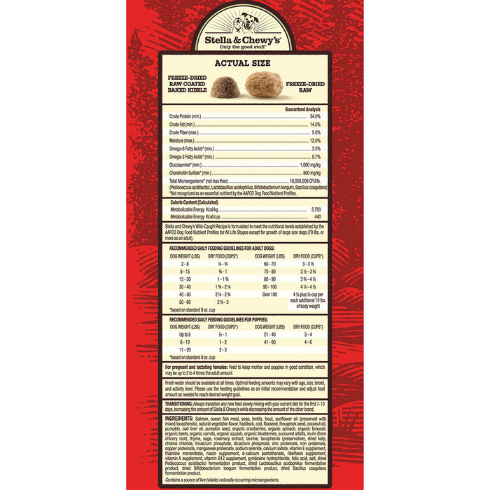 Stella & Chewy's Raw Blend Wild Caught Recipe for Dogs, (Cod, Salmon & Haddock) [Weight : 22lb]
