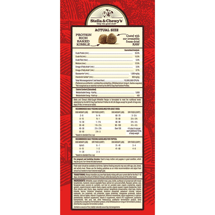 Stella & Chewy's Raw Coated Kibble For Dogs, Whitefish [Weight : 22lb]