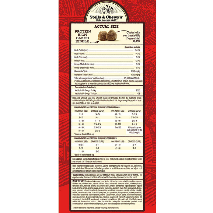 Stella & Chewy's Raw Coated Kibble For Dogs, Chicken [Weight : 22lb]