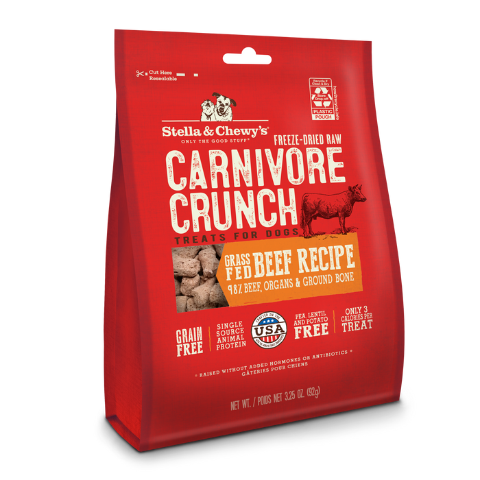 Stella & Chewy's Carnivore Crunch Dog Treats - Beef [Weight : 3.25oz]