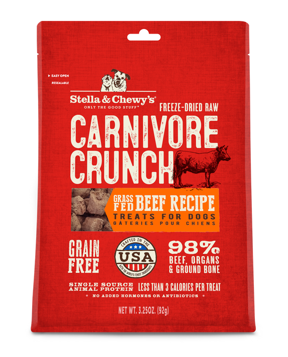 Stella & Chewy's Carnivore Crunch Dog Treats - Beef [Weight : 3.25oz]