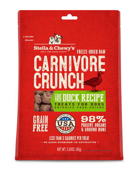 Stella & Chewy's Carnivore Crunch Dog Treats, Duck [Weight : 3.25oz]