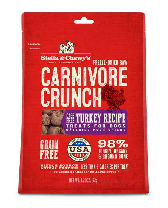 Stella & Chewy's Carnivore Crunch Dog Treats, Turkey [Weight : 3.25oz]