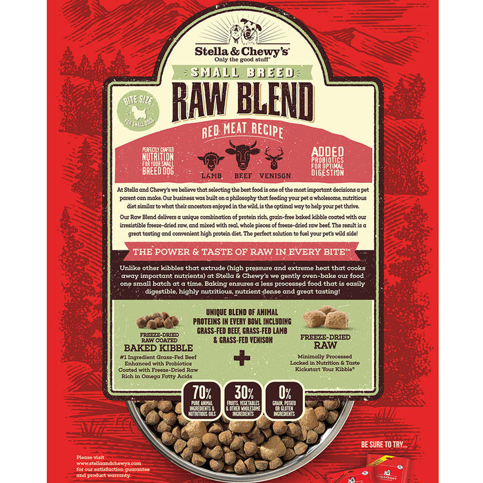 Stella & Chewy's Raw Blend Baked Kibble For Dogs - Small Breed Red Meat (Lamb, Beef & Venison) [Weight : 3.5lb]