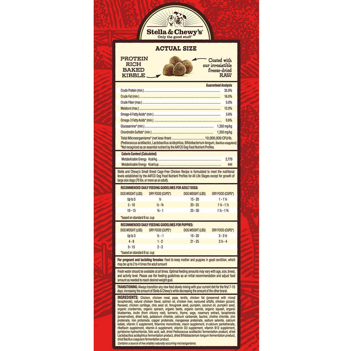 Stella & Chewy's Raw Coated Kibble For Dogs, Small Breed (Chicken) [Weight : 3.5lb]
