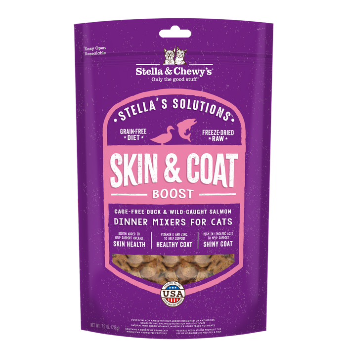 Stella's Solutions Skin & Coat Boost Dinner Mixers For Cats, Grain-Free Duck & Wild-Caught Salmon [Weight : 7.5oz]