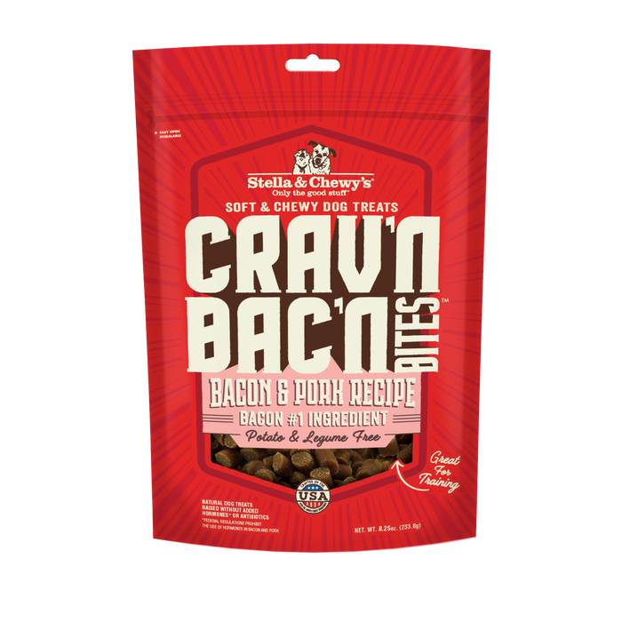 Stella & Chewy's CRAV'N BAC'N Bites Dog Treats - Bacon & Pork [Weight : 8.25 oz]