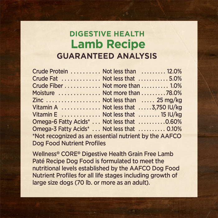 Wellness CORE Digestive Health Pate Lamb Wet Dog Food [Weight : 13 oz]