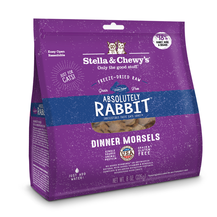 Stella & Chewy's Freeze-Dried Cat Dinner Morsels - Absolutely Rabbit [Weight : 8oz]