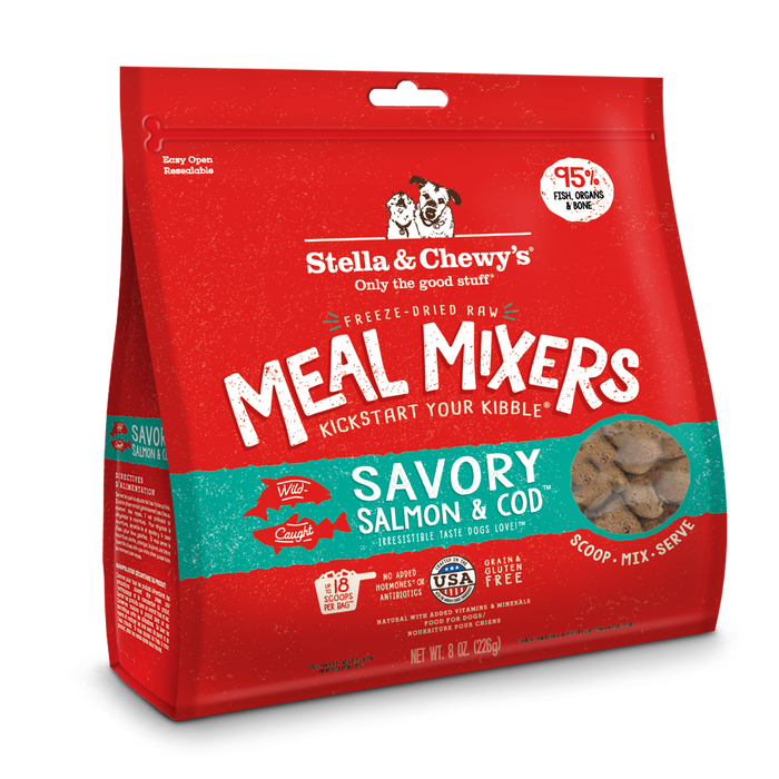 Stella & Chewy's Freeze Dried Savoury Salmon & Cod Meal Mixers For Dogs [Weight : 8oz]