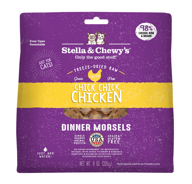 Stella & Chewy's Freeze-Dried Cat Dinner Morsels - Chick,  Chick,  Chicken [Weight : 8oz]
