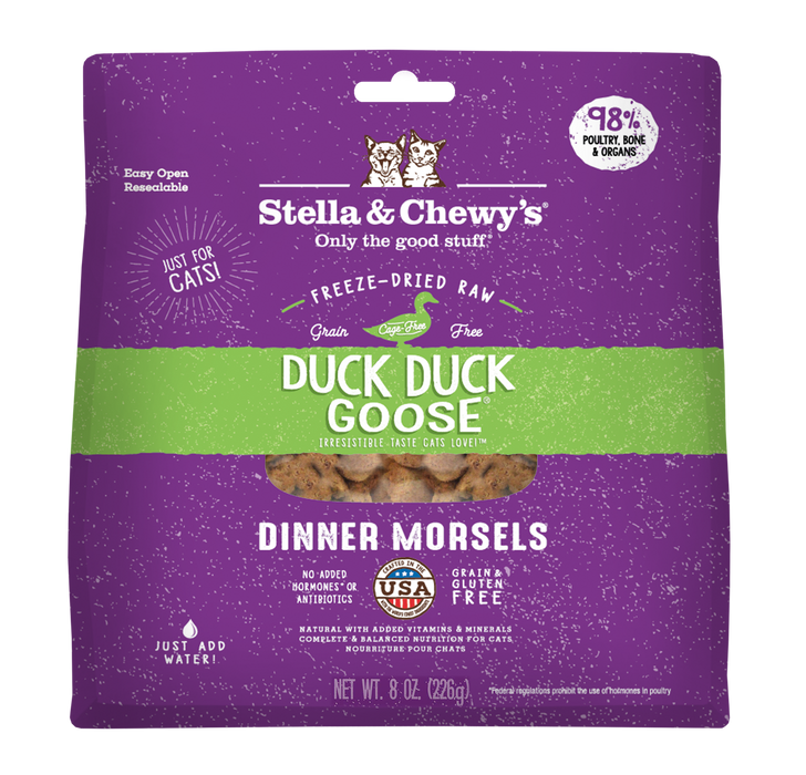 Stella & Chewy's Freeze-Dried Cat Dinner Morsels - Duck  Duck  Goose [Weight : 8oz]