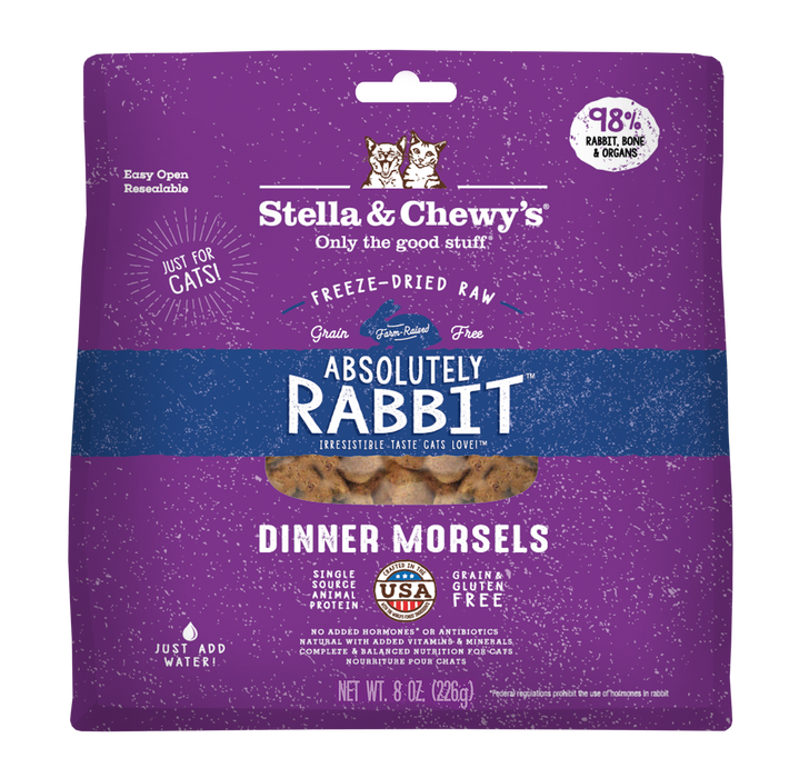 Stella & Chewy's Freeze-Dried Cat Dinner Morsels - Absolutely Rabbit [Weight : 8oz]