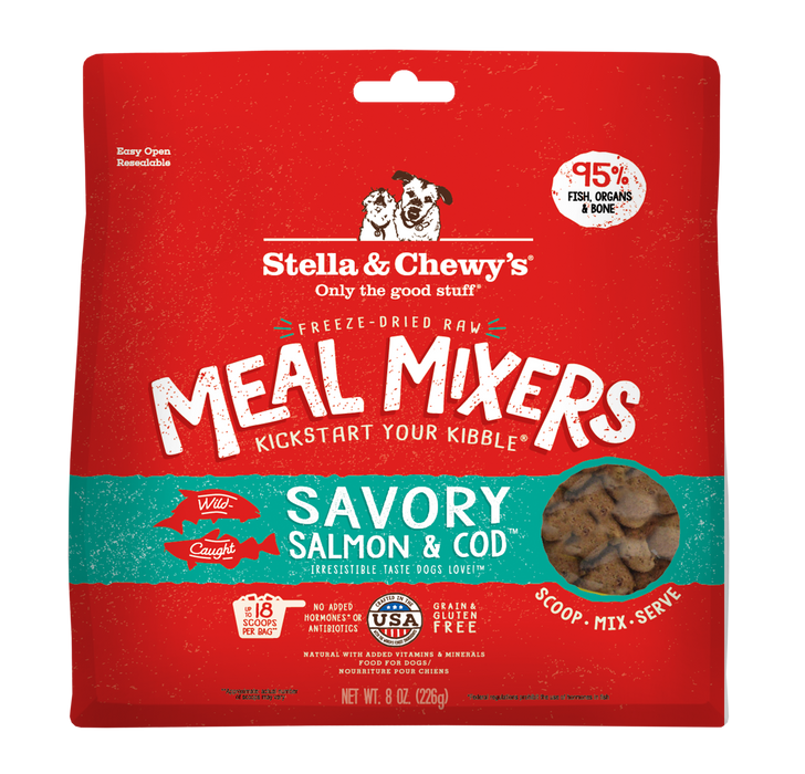 Stella & Chewy's Freeze Dried Savoury Salmon & Cod Meal Mixers For Dogs [Weight : 8oz]