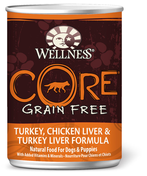 Wellness CORE Turkey, Chicken Liver & Turkey Liver Formula Wet Dog Food [Weight: 12.5 oz]